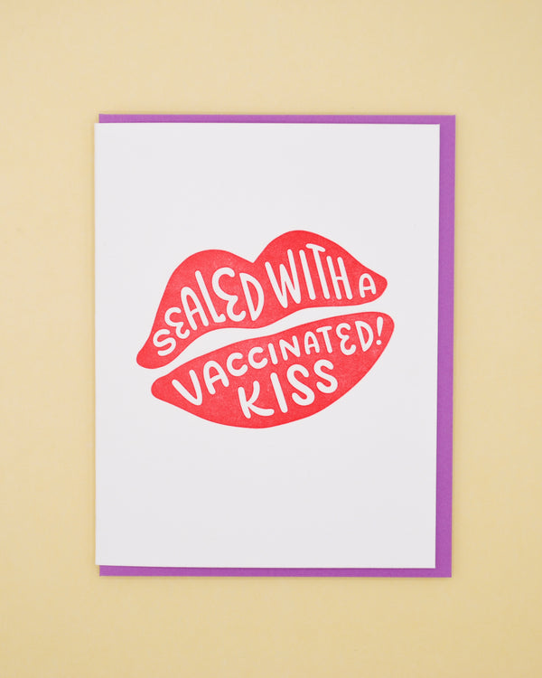 And Here We Are Vaccinated Kiss Card