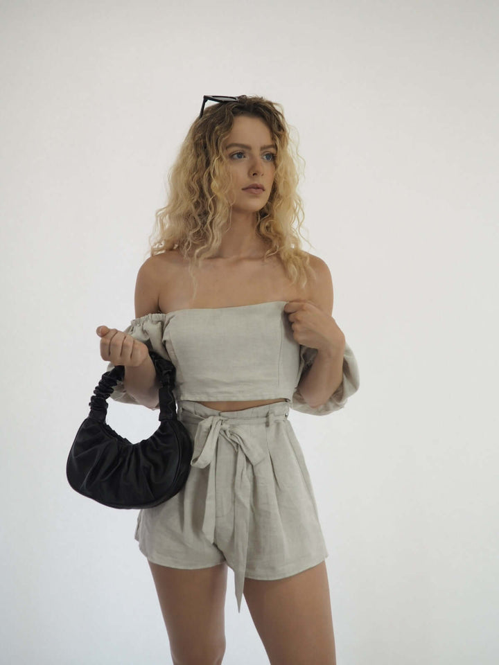 Melrose square neck puff sleeve crop top and Tops by Lovely Curated Things