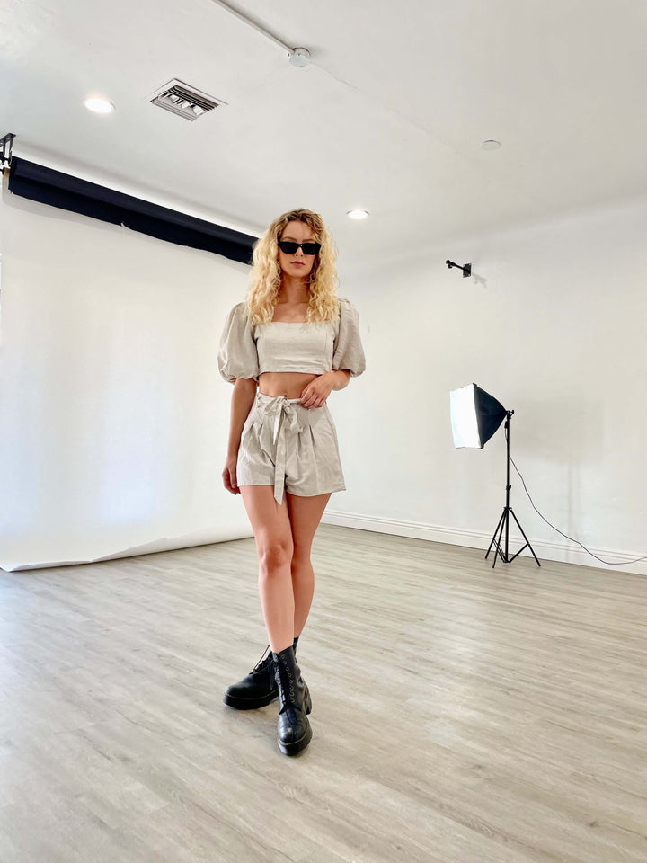 Ibiza high waisted linen shorts and shorts by Lovely Curated Things