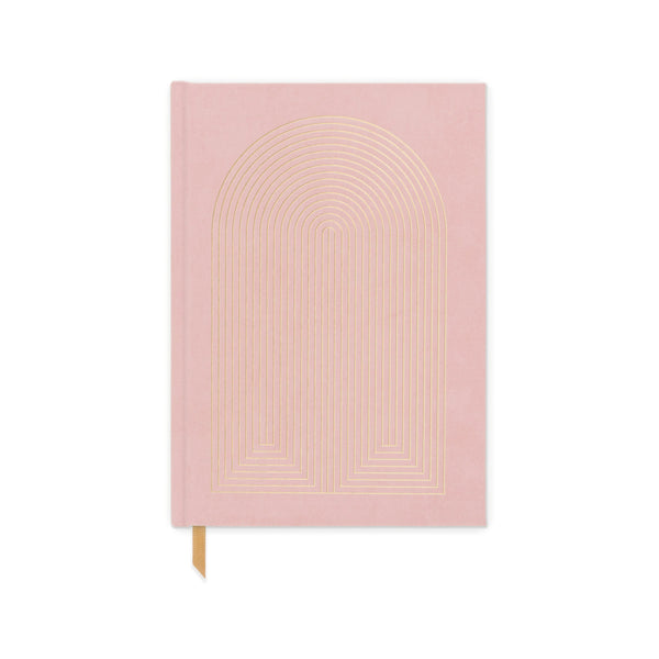 Designworks Inc. Dusty Pink Arch Rainbow Journal - Hard Cover Suede 5.75 x 8.125