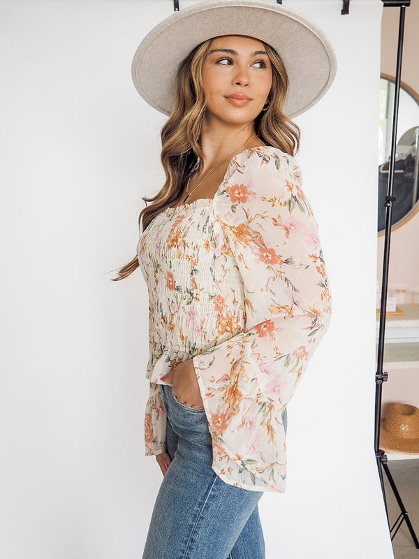 Shasta Floral Square Neck Woven Blouse